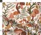 Woodland Neutral Nursery Earth Tones Mushrooms Toadstools Terracotta Custom Printed Fabric by Spoonflower Various Fabrics by the Yard or Fat Quarter